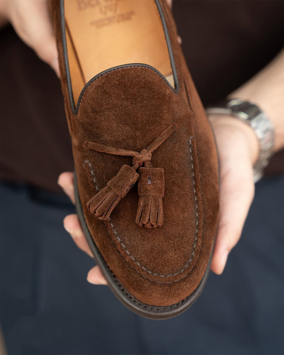 Men's Suede Handmade Tassel Loafers