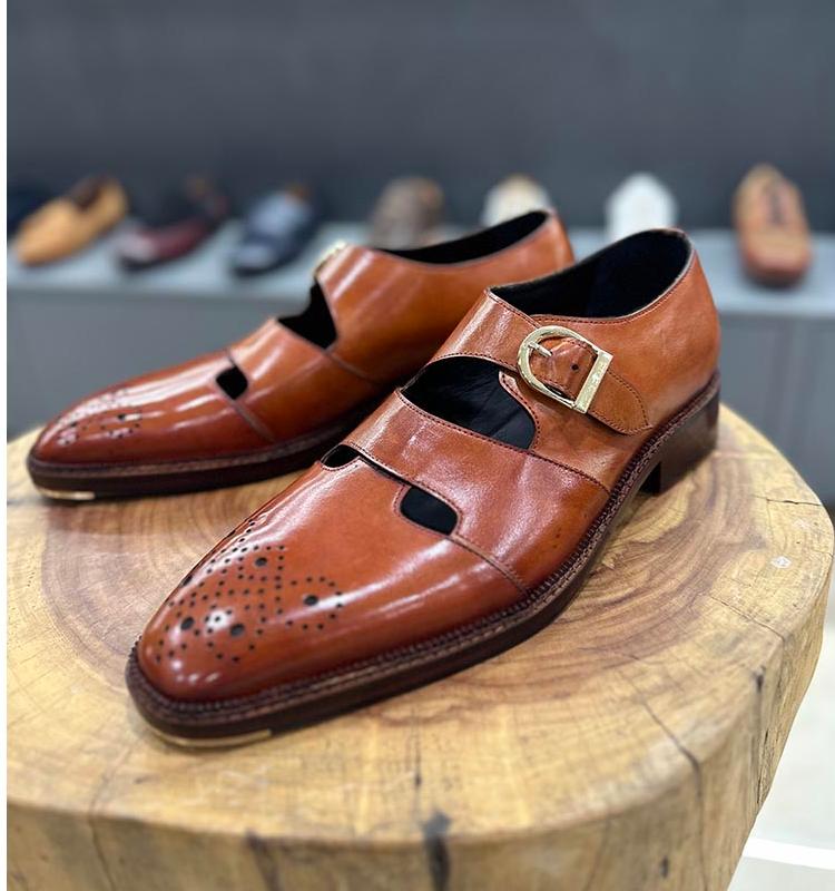 (⏰Last Day Promotion $14 OFF)Tan Mirror Glossed Patina Medallion Sandals