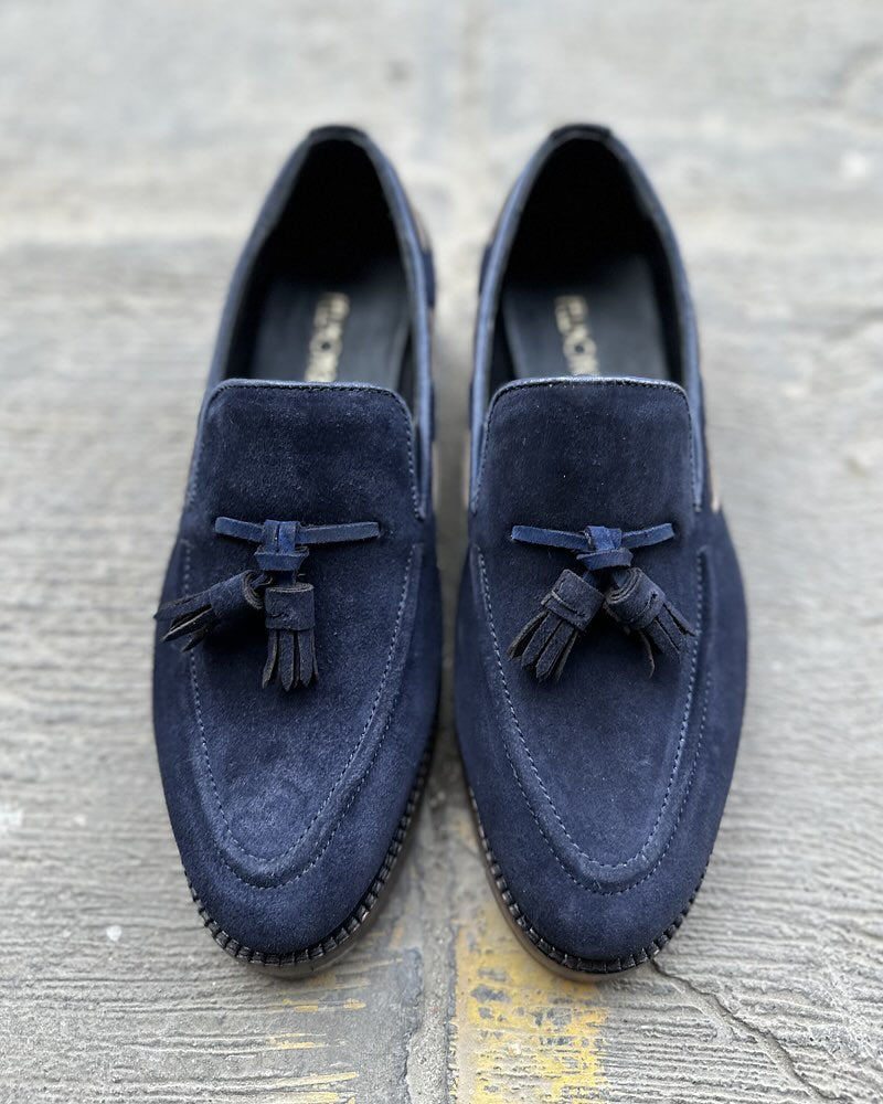 Men's Handmade Suede Fringe Loafers