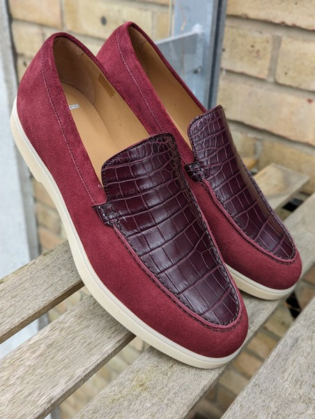 Colorblock Handmade Retro Red Loafers