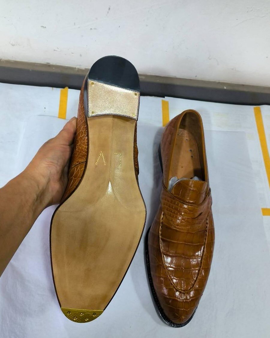 Crocodile Print Belmont Loafers