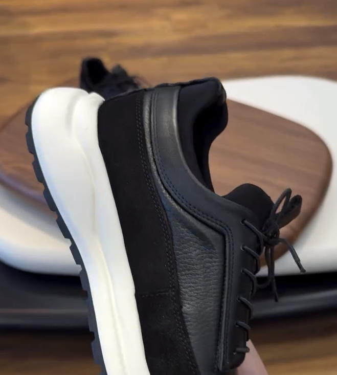 Men's Leather Athletic Cushioning Light Soft Sneakers