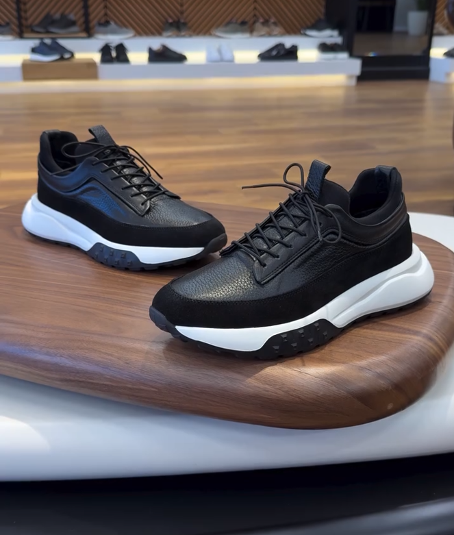 Men's Leather Athletic Cushioning Light Soft Sneakers