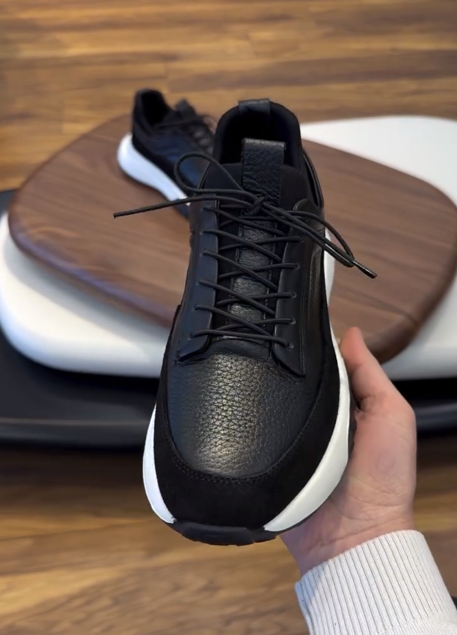 Men's Leather Athletic Cushioning Light Soft Sneakers