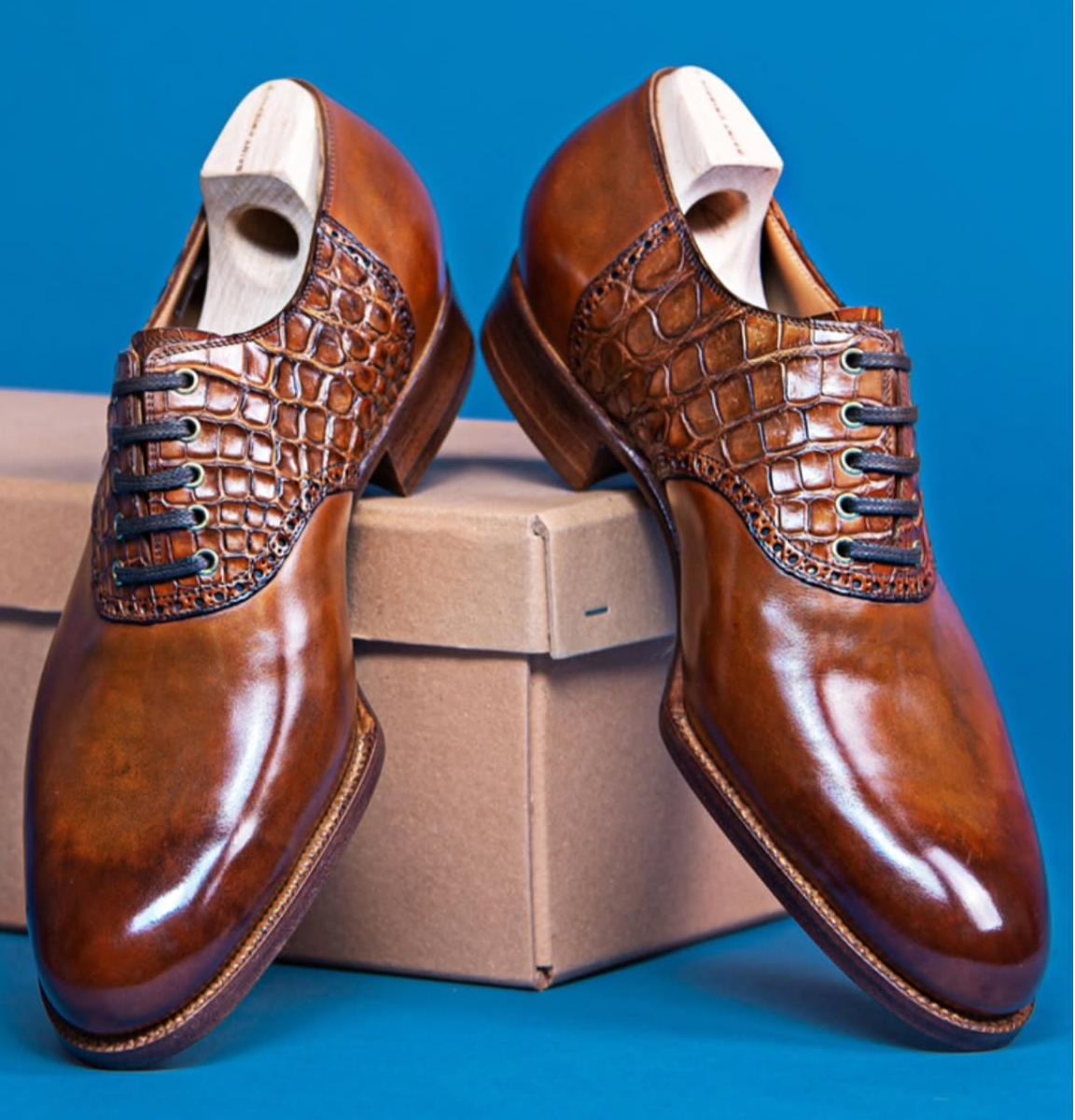 Crocodile Scale Oxford Shoes