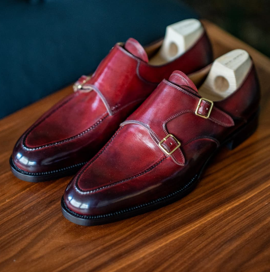 Handmade Double Buckle Monk With Norwegian