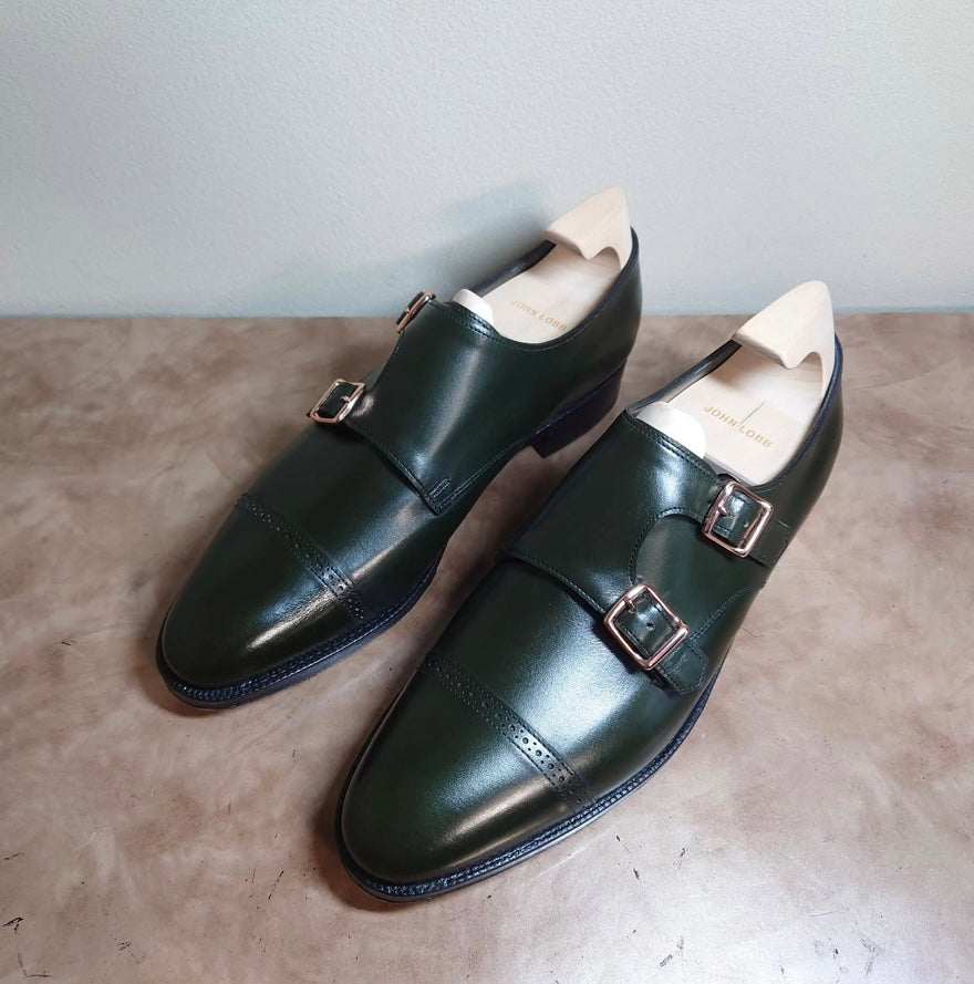 Pointed Toe Double Buckle Monk Shoes