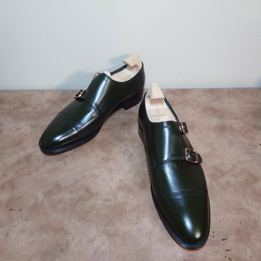 Pointed Toe Double Buckle Monk Shoes