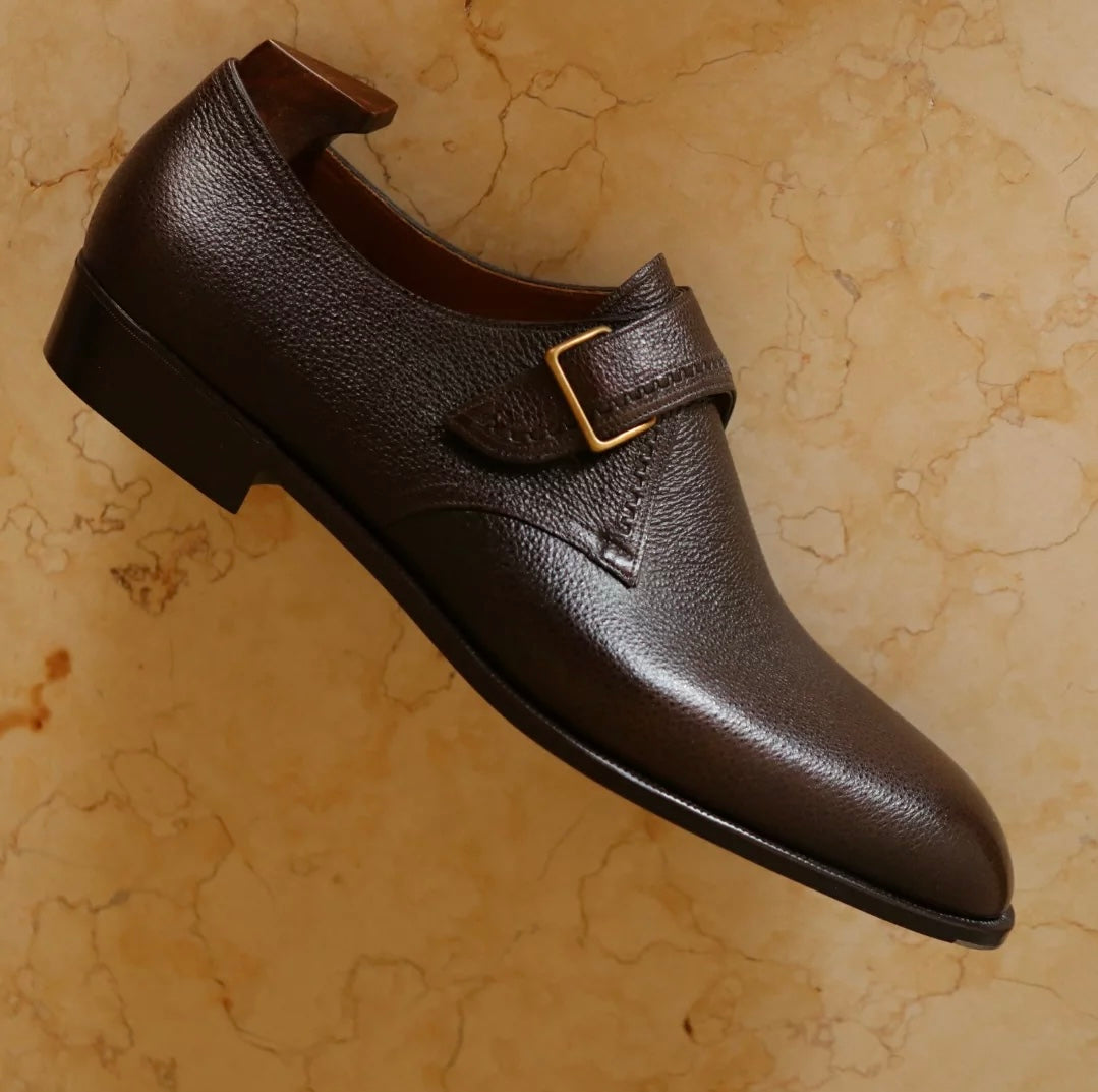 Men's Square Toe Single Buckle munk shoes