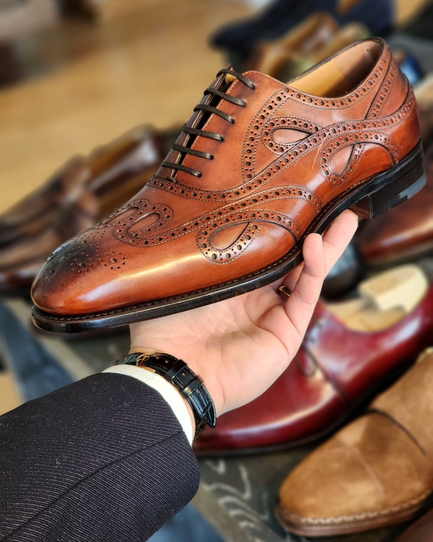 Vintage Carved Leather Oxfords