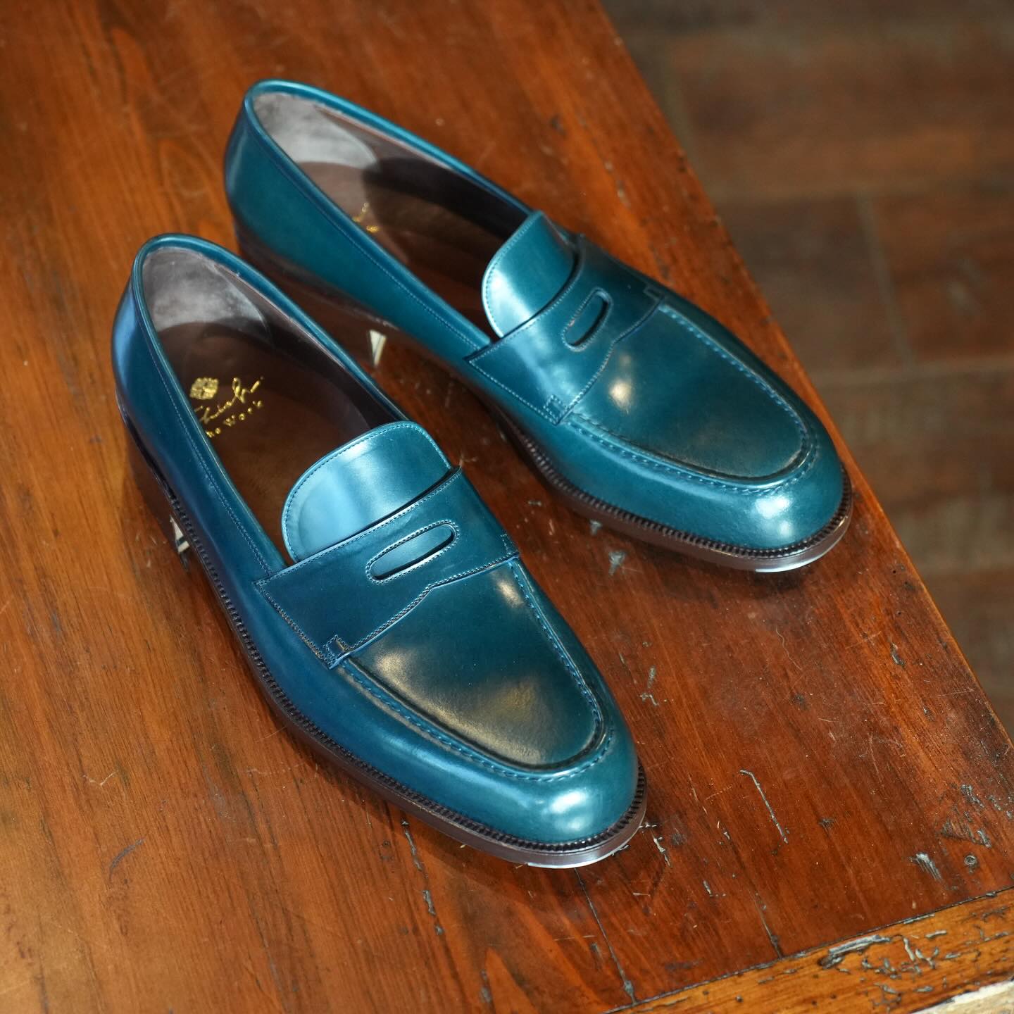 Handmade Classic Indigo Men's Loafers
