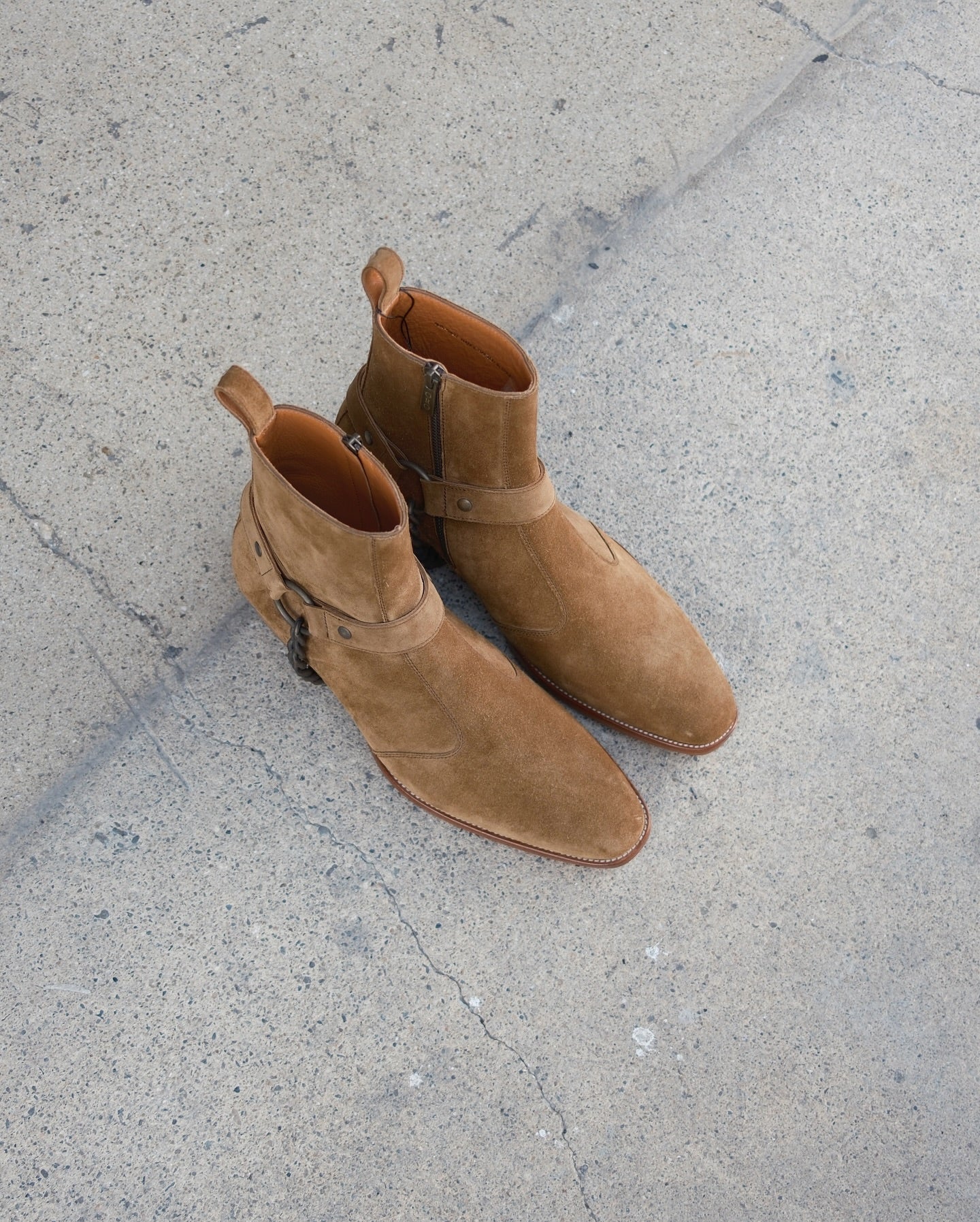 Handmade Khaki Suede Ankle Boots
