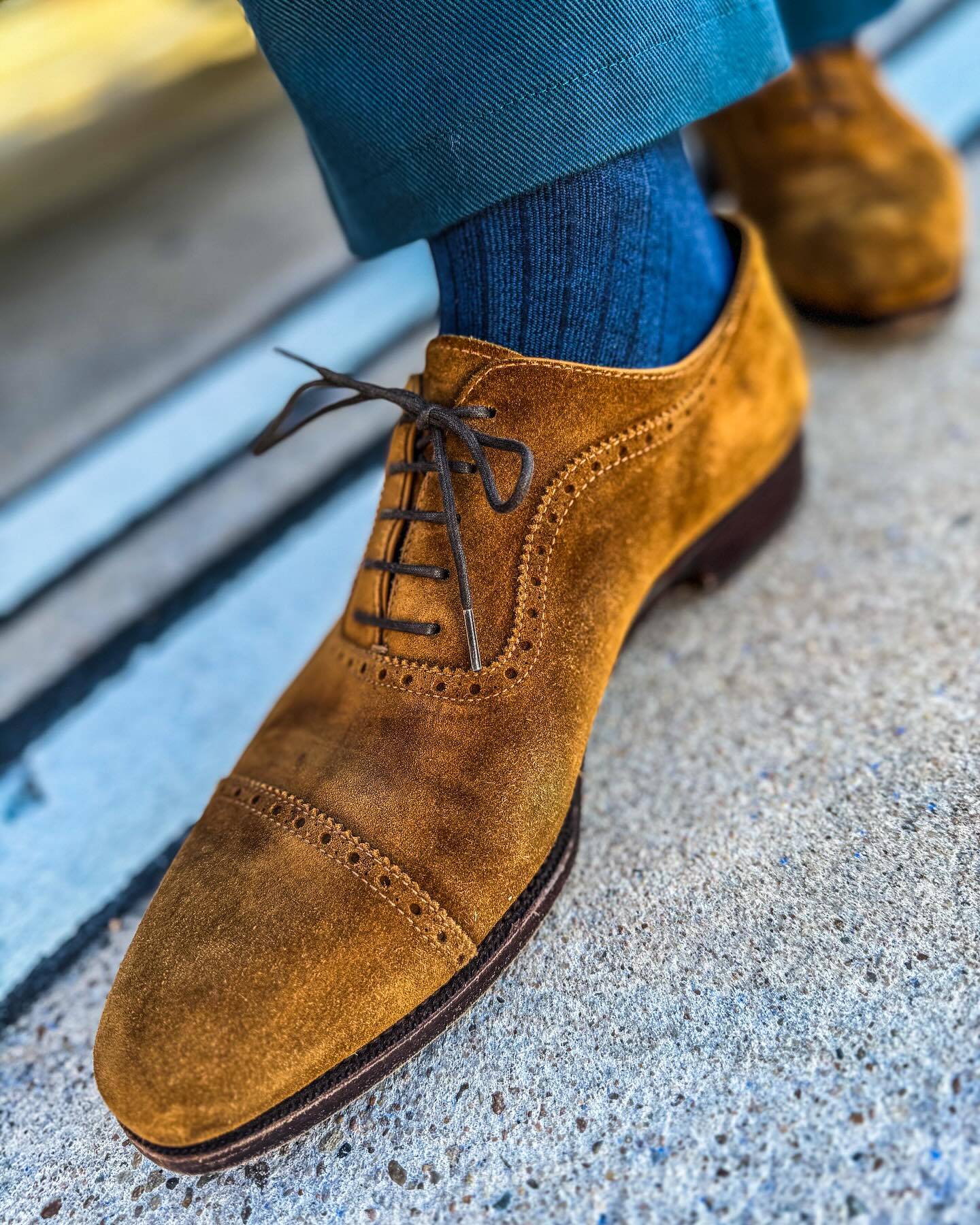 Vintage Suede Carved Oxfords