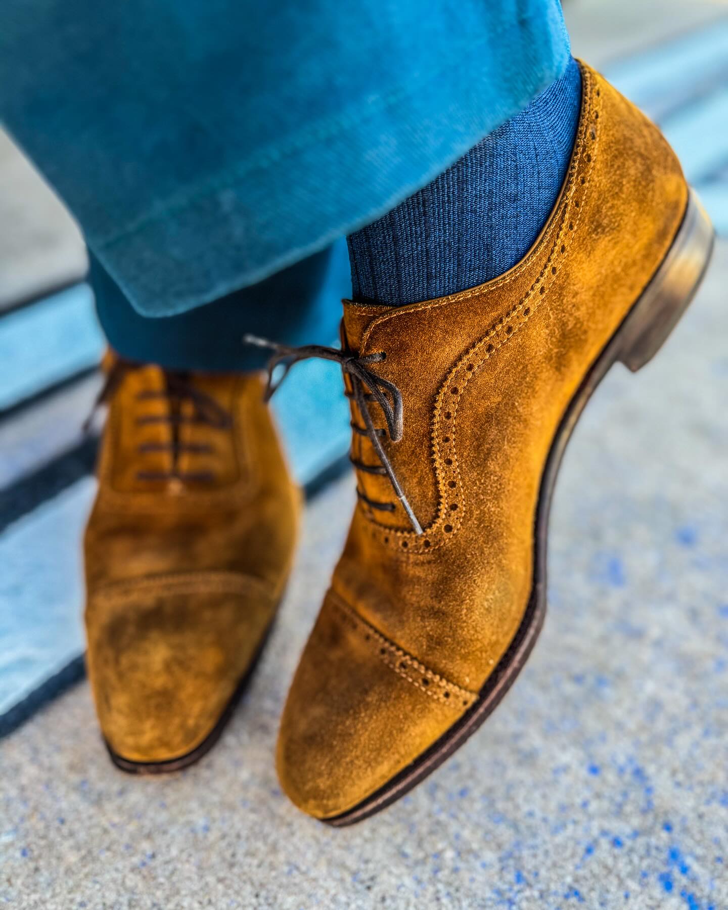 Vintage Suede Carved Oxfords
