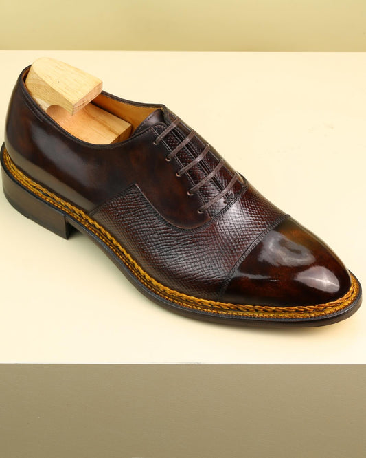 Handmade Three-joint Lace-up Denim Shoes