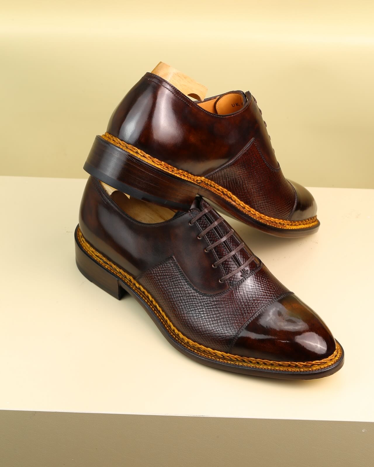 Handmade Three-joint Lace-up Denim Shoes