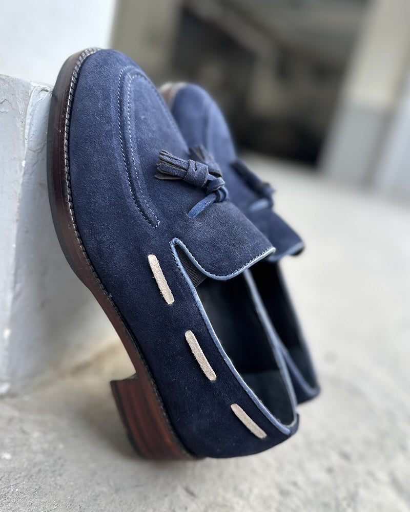 Men's Handmade Suede Fringe Loafers