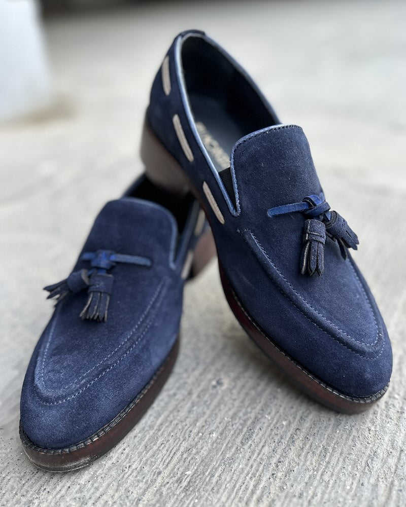 Men's Handmade Suede Fringe Loafers