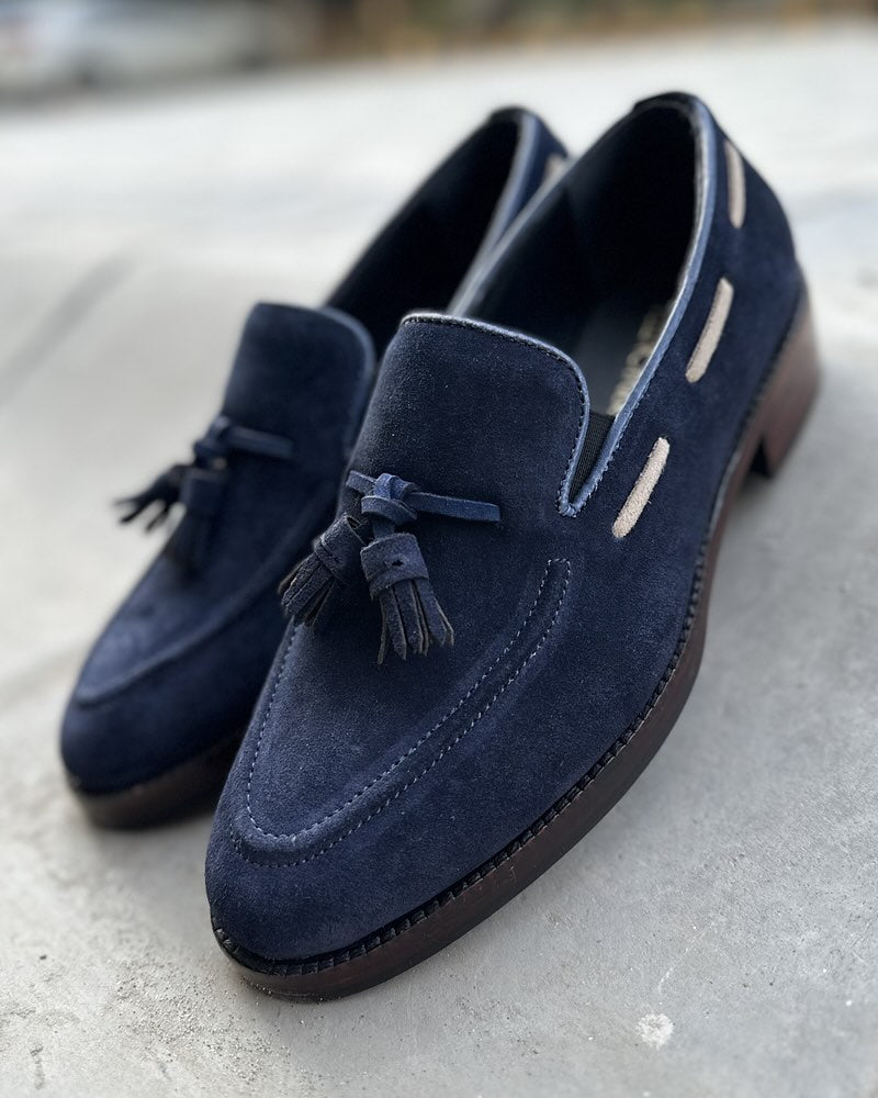 Men's Handmade Suede Fringe Loafers