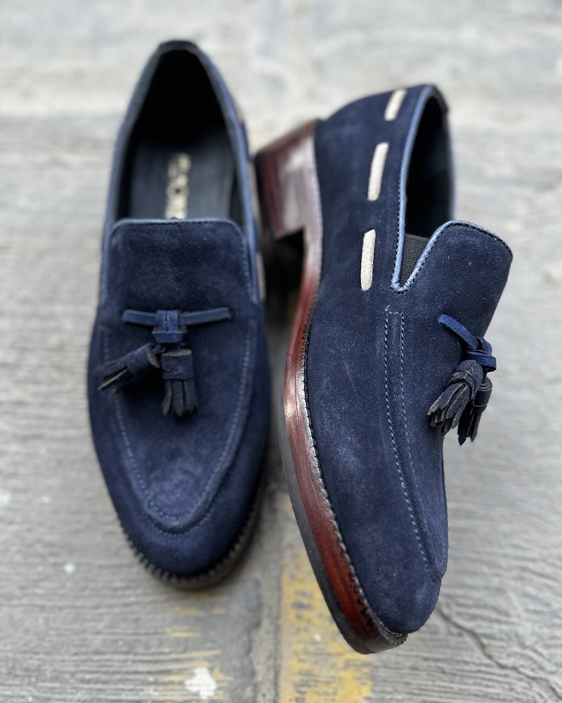 Men's Handmade Suede Fringe Loafers