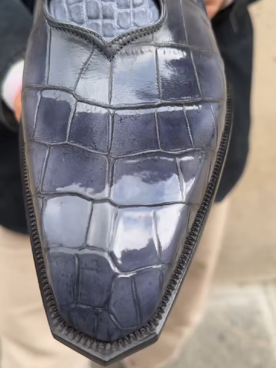 Crocodile Men's Formal Gray Oxfords