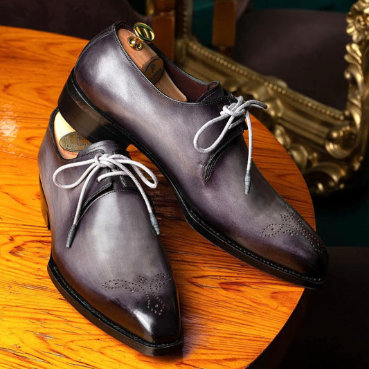 Men's Handmade Brogue Carved Leather Shoes