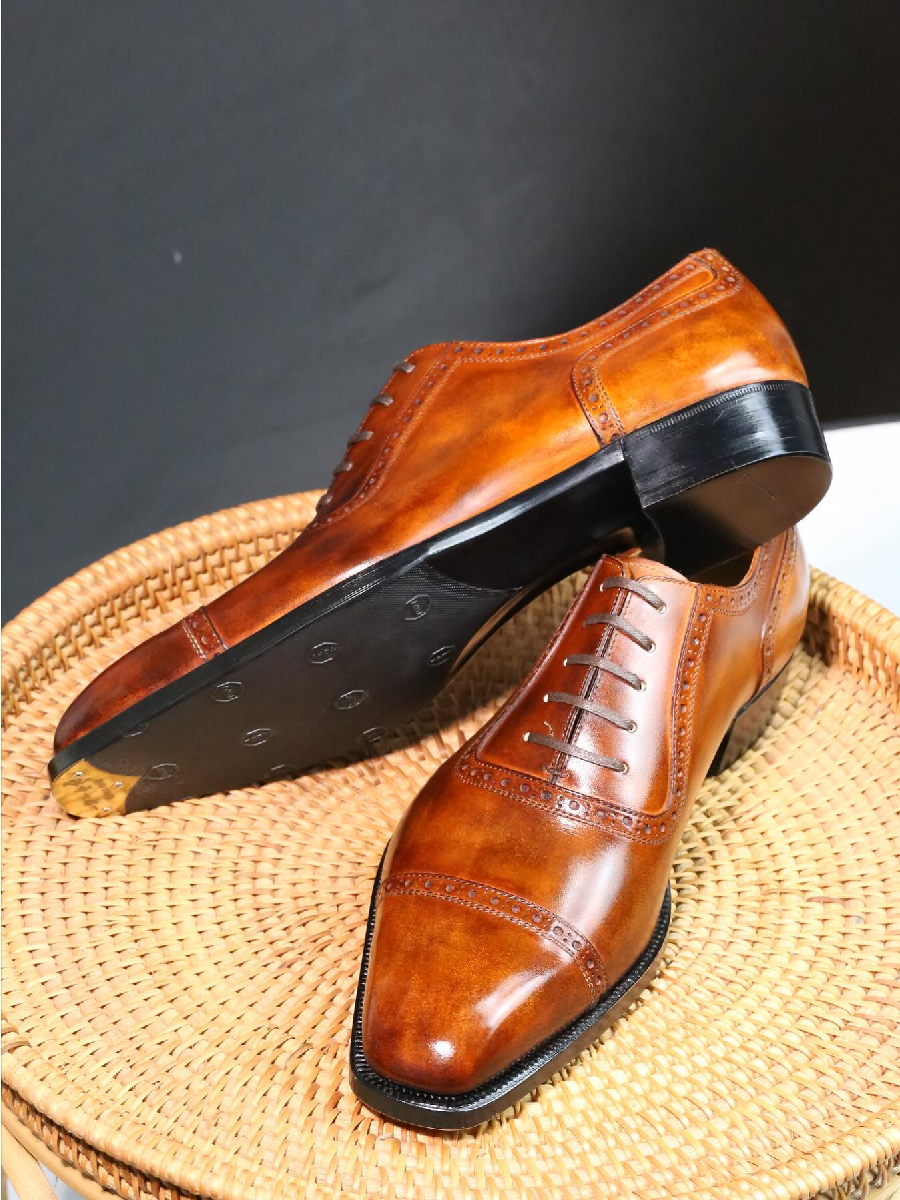 Handmade In Italy Sculpted Formal Oxfords
