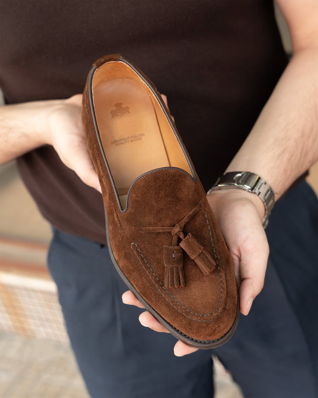 Men's Suede Handmade Tassel Loafers