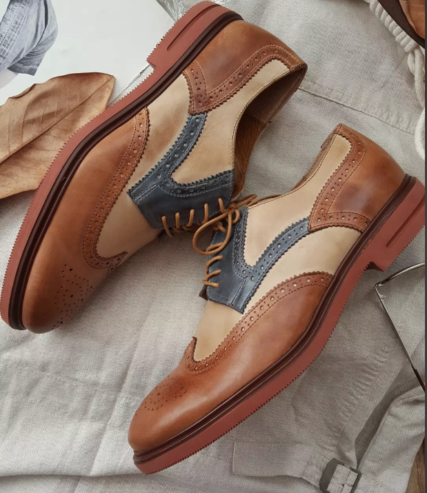 Vintage Patchwork Leather Sculpted Baroque