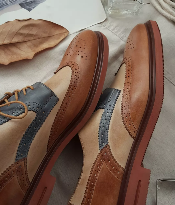 Vintage Patchwork Leather Sculpted Baroque