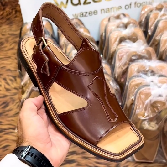Classic Brown Calfskin Flip Flops