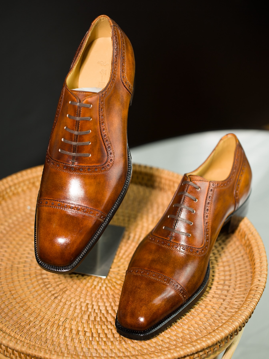 Handmade In Italy Sculpted Formal Oxfords