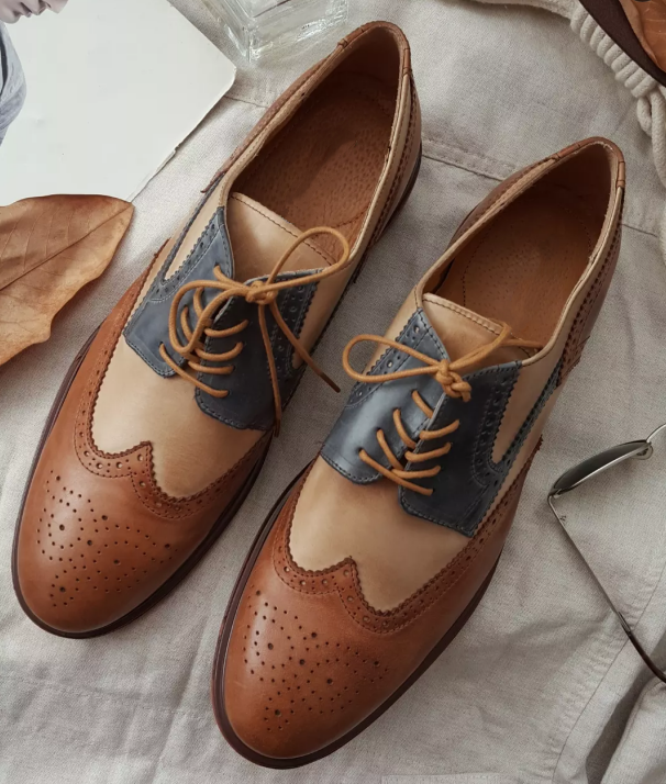 Vintage Patchwork Leather Sculpted Baroque