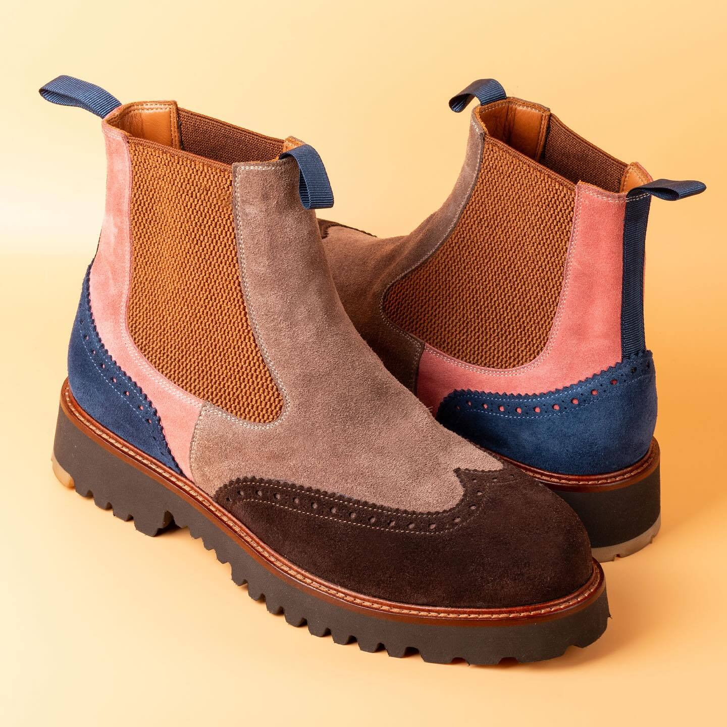 Colorblock Suede Chelsea Boots