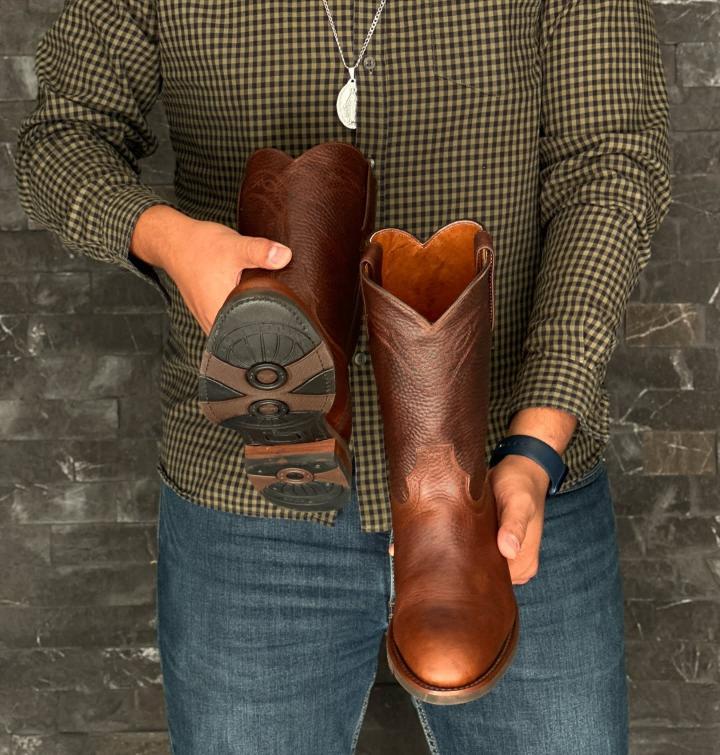 Original Bull Neck Leather Cowboy Boots