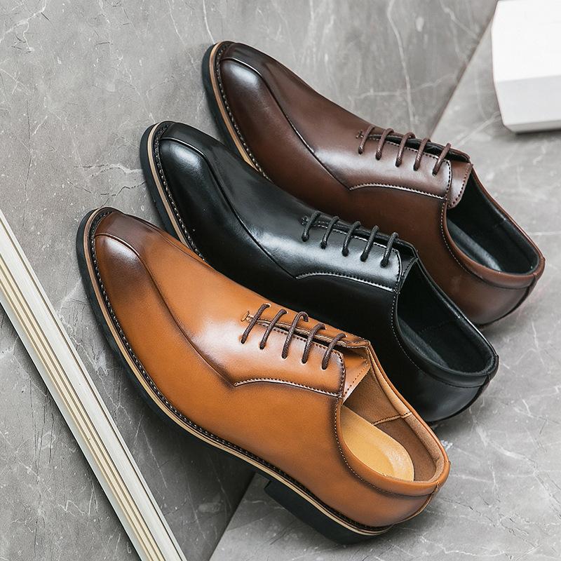 Factory Outlet Leather Shoes Men's Business Dress Men's Shoes Wedding Groom Shoes Leather Men's Oxford Shoes British Black Wholesale