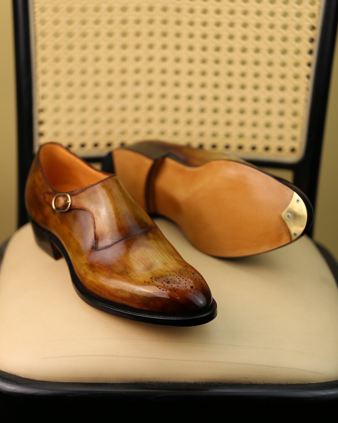 Carved Wooden Munk Shoes