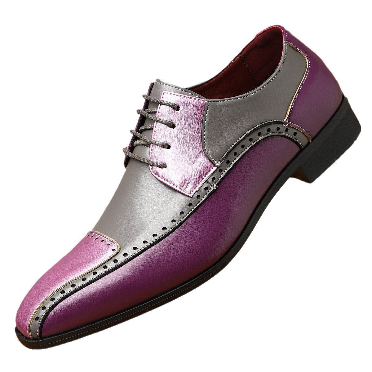 Men's Colorblocked Business Leather Shoes