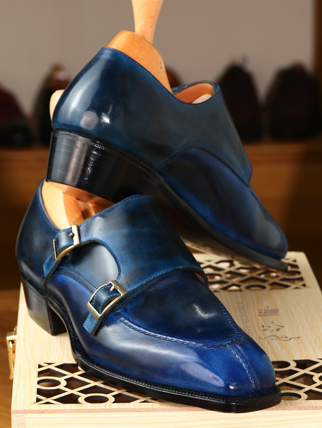 Classic Business Double Buckle Monk Shoes