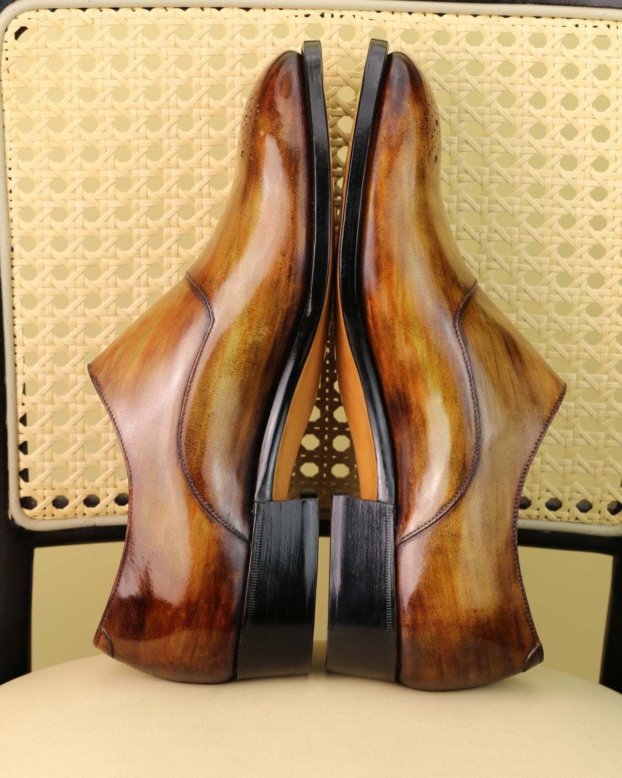 Carved Wooden Munk Shoes