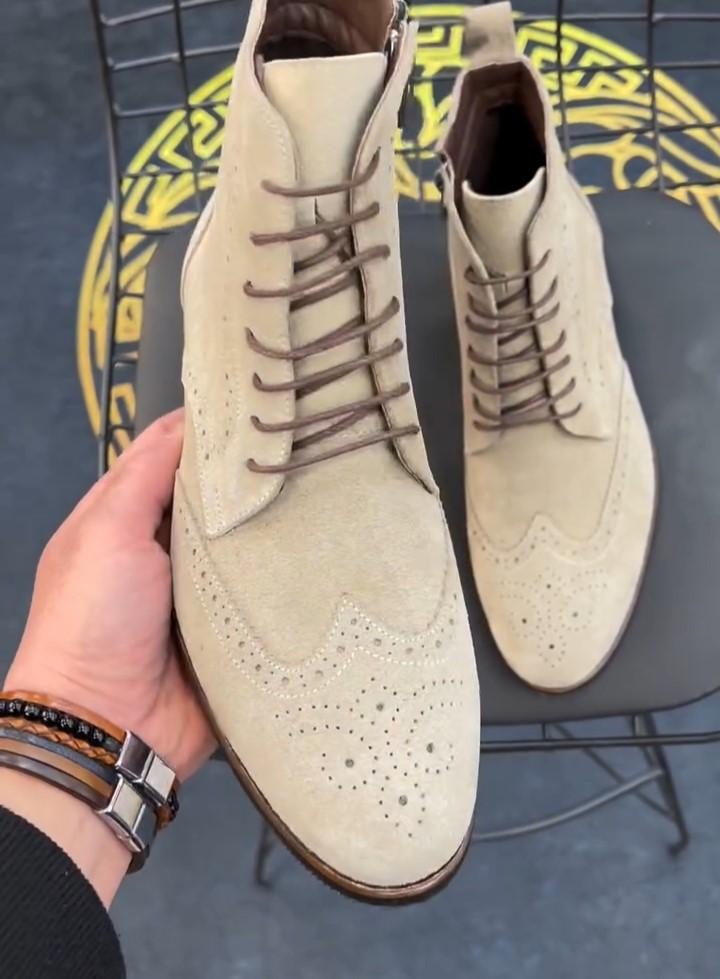 Khaki Suede Martin Boots