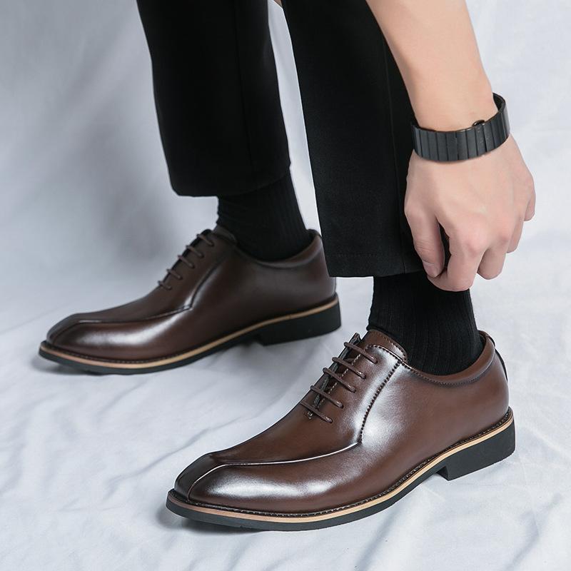 Factory Outlet Leather Shoes Men's Business Dress Men's Shoes Wedding Groom Shoes Leather Men's Oxford Shoes British Black Wholesale