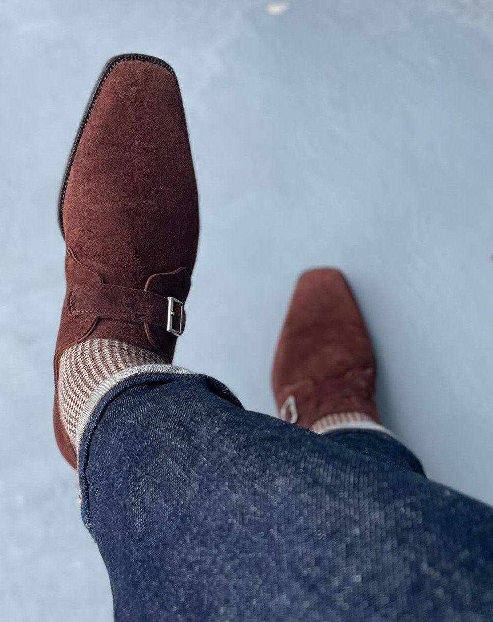 Men's Maroon Suede Shoes