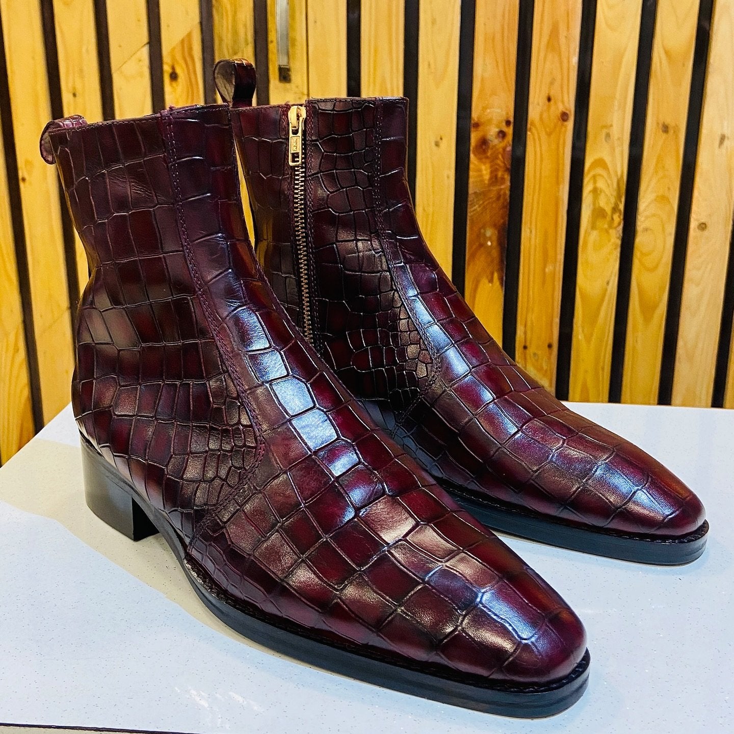 Chelsea Boots Burgundy Leather