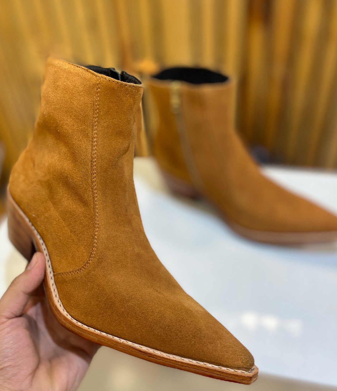 Pointed Toe Suede Chelsea Boots