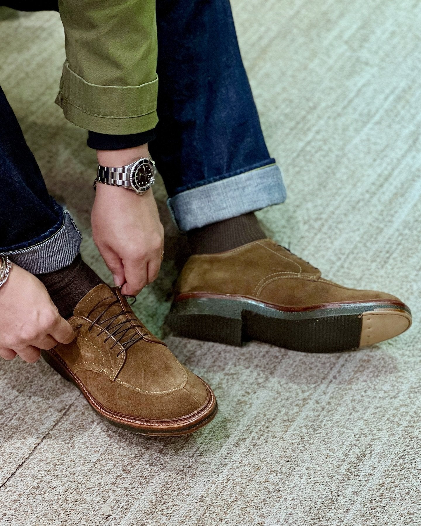 Autumn And Winter Suede Frosted Derby Shoes