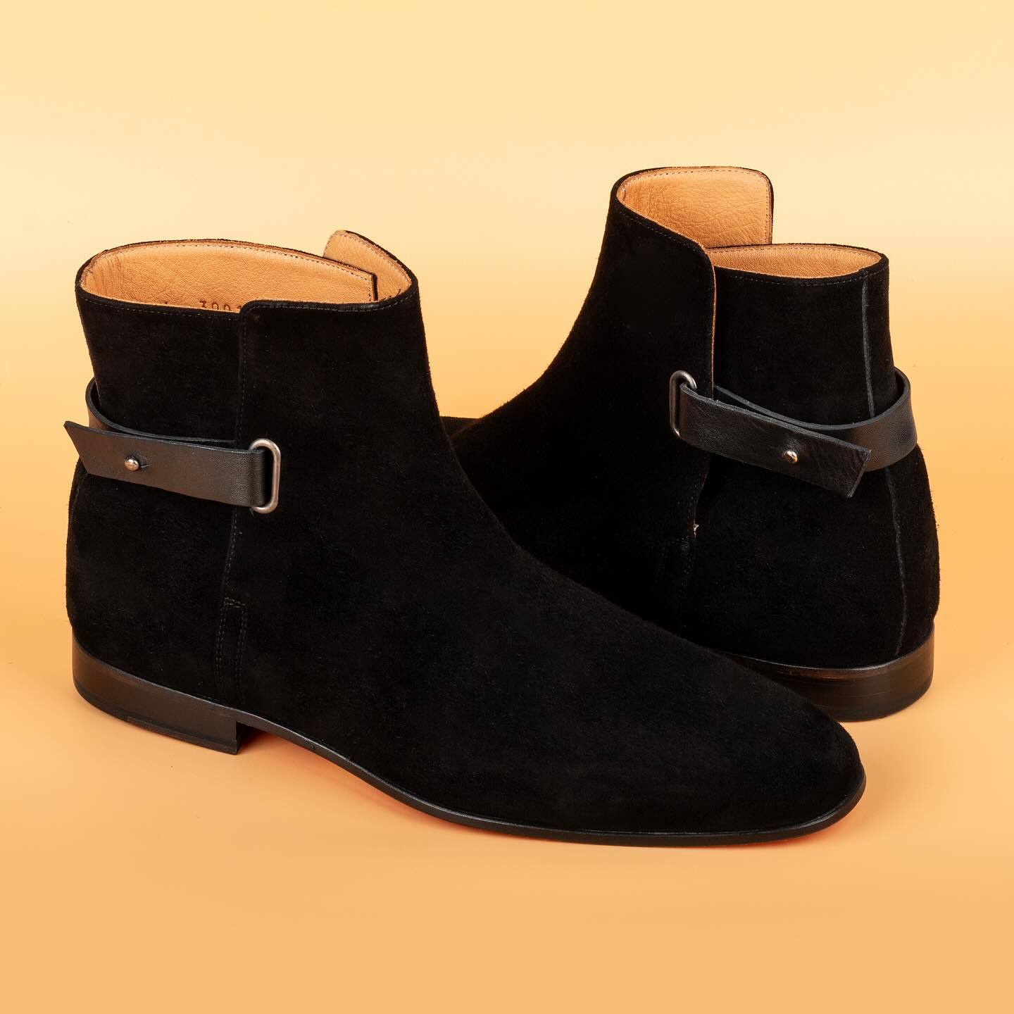 Suede Buckle Boots