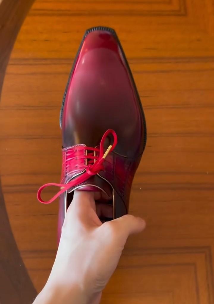 Square Toe Red Oxfords