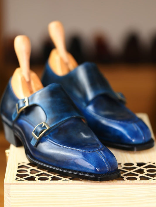 Classic Business Double Buckle Monk Shoes