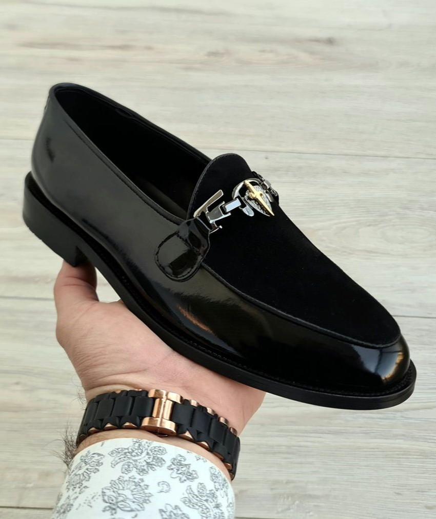 Patent Leather Suede Loafers